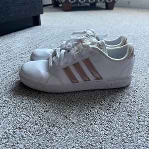 Adidas Sneakers w/ Rose Gold Stripes